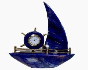 Sapphire Sailor's Clock made from Lapis Lazuli - Nautical Decor